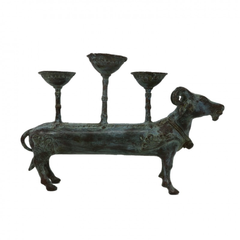 HOLY COW CANDLE HOLDER ANTIQUE BRONZE COLOR - STATUES